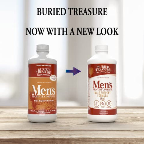 Buried Treasure - Tesouro Escondido: Fórmula Natural de Suplemento Completo para a Próstata Masculina com Saw Palmetto, Casca de Pygeum – 60 Cápsulas
