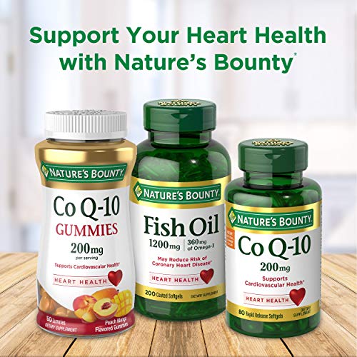 Nature's Bounty - Óleo de Peixe Nature’s Bounty, Apoia a Saúde do Coração, 1200 Mg, 360mg Ômega-3, 200 Cápsulas Softgels sem Odor
