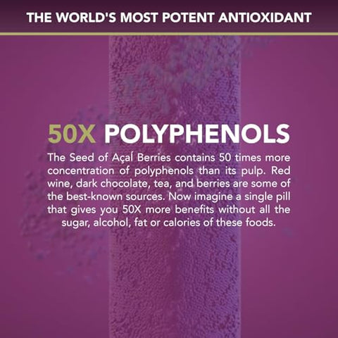 POWER SEEDAÇAÍ - Novo Suplemento de Óxido Nítrico Patenteado – Aumente o Fluxo Sanguíneo – Marca Líder em ML/G