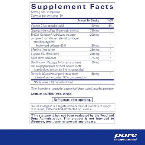 Ligament Restore – Suplemento Dietético Ajuda a Manter Tendões, Ligamentos e Articulações Saudáveis – 120 Cápsulas - Pure Encapsulations