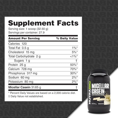 Proteína em Pó de Caseína Micelar – Sabor Morango – Digestão Lenta – Crescimento Muscular – Aminoácidos Essenciais – Não-OGM – Sem Glúten - NutraBio