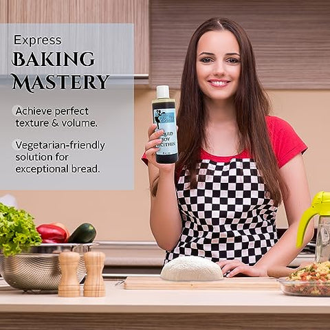 Fast Easy Bread - Lecitina de Soja Líquida (240 ml) | Fácil e Rápido | Frasco Prático sem Bagunça | Emulsificante Natural para Alimentos | Melhora a Textura da Massa e Ingredientes