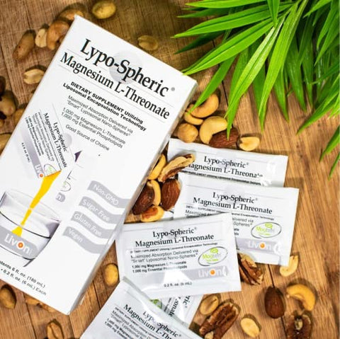 Lypo-Spheric Magnesium L-Threonate – 30 Pacotes – 77mg Por Pacote – Encapsulado em Lipossomas para Máxima Bioacessibilidade – Fórmula Profissional – 100%% Não-OGM - LivOn Laboratories