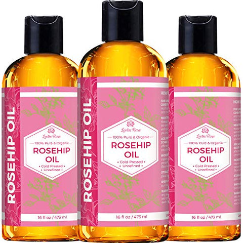 Óleo de Rosa Mosqueta Leven Rose 473 ml – Puro Óleo de Rosa Mosqueta para o Rosto – Óleo de Rosa Mosqueta prensado a frio e não refinado para o Corpo – Hidratante Noturno para Cabelo e Pele