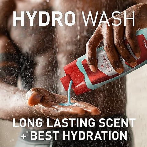 Body Wash Hydro para Homens, Fragrância Pure Sport Plus, Coleção Trabalho Incansável, 473 ml (Pack com 4 unidades) - Old Spice