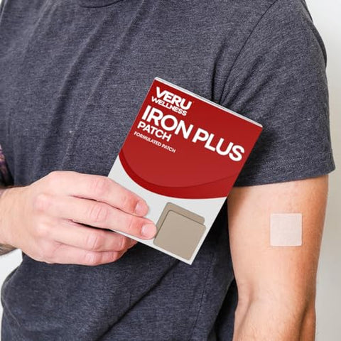 Iron Plus Patch Diário – Suporte para Deficiência de Ferro – Níveis Sanguíneos e Energia (60 Dias) - Veru Wellness