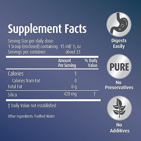 Hubner - Original Silicea Gel 500 ml – Cabelos, Pele, Unhas e Tecido Conjuntivo – Fórmula Pura de Gel de Sílica Coloidal – Sem Aditivos ou Conservantes