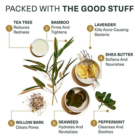 Sabonete Facial de Ácido Glicólico, Esfoliante para Cuidados com a Pele do Rosto, Tratamento para Acne, Esfoliante Facial com Ácido Glicólico e Salicílico 180 ml (2 unidades) - Botanic Tree