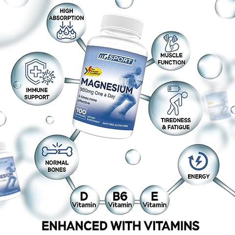 MgSport - MGSPORT Suplemento de Magnésio – Alta Absorção com Vitaminas B6, D, E – Alivia Cãibras nas Pernas | MGSPORT Magnésio – Alta Absorção com Vitaminas B6, D, E – Alivia Cãibras nas Pernas