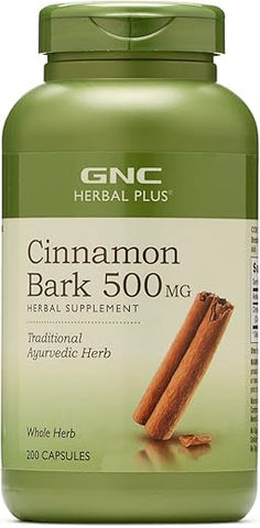 Herbal Plus Canela em Casca 500mg, 200 Cápsulas, Erva Ayurvédica Tradicional - GNC