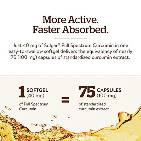 SOLGAR - Solgar Full Spectrum Curcumin – 105 LiCaps – Absorção Superior – Cérebro, Articulações – 105 Cápsulas – Solgar