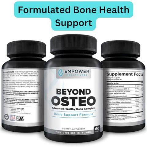 Empower Health Labs - Renovação Óssea Beyond Osteo com Magnésio e Vitamina K2 para Ossos Mais Fortes – Fornecimento de 30 Dias