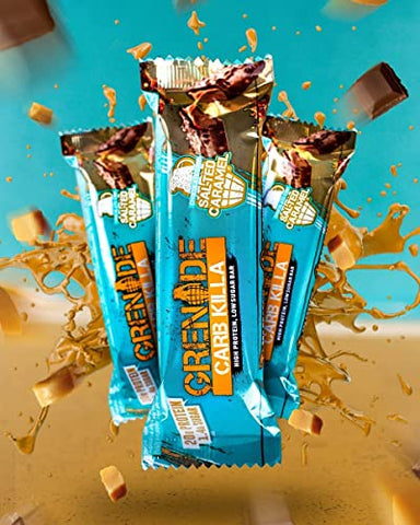 Escolha 12 Barras de Proteína de 13 Sabores Incríveis. Caramelo Salgado, Massa de Biscoito, Delícia de Chocolate, Manteiga de Amendoim, Amendoim Salgado, Bolo de Aniversário e Mais. Alto Teor de Proteína - Grenade Carb Killa