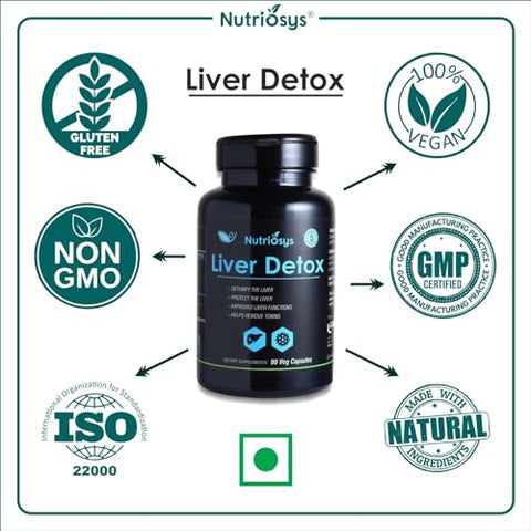 Nutriosys - Desintoxicação do Fígado 90 Cápsulas Vegetarianas, Suplemento para um Sistema Saudável, Cápsulas de Vitaminas para Homens, Mulheres e Adultos, Multivitaminas em Cápsulas, Suplementos de Vitaminas