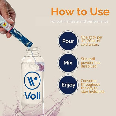 VOLI WELLNESS - Voli Hydration, Morango do Pôr do Sol, Hidratação Superfood, Irish Sea Moss, Aquamin (Magnésio Natural), Água de Coco, Sal Rosa do Himalaia, Hidratação com Baixas Calorias, 15 Porções (Embalagem…)