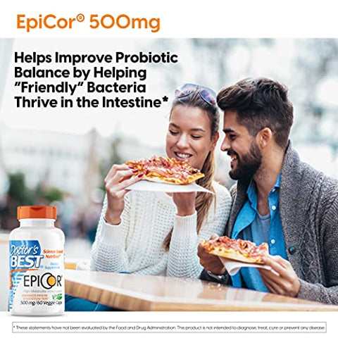 Doctor's BEST - Doctor’s Best Epicor: Defesa da Saúde Imunológica, Não-OGM, Vegano, Sem Glúten, 500 Mg, 60 VC