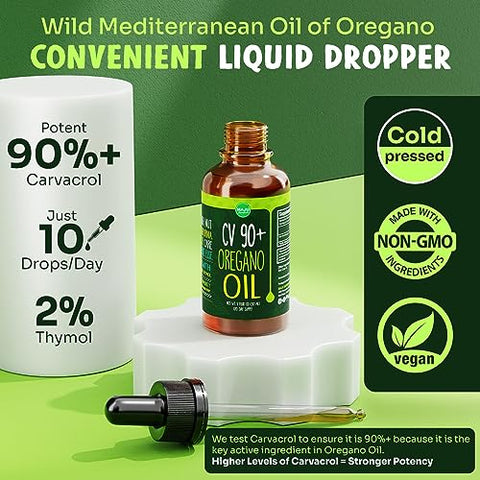 Maju Superfoods - Óleo de Orégano MAJU, Potente 90%% Carvacrol (30 ml) Óleo Essencial de Orégano Selvagem do Mediterrâneo, Aceite de Orégano, Suporte Imunológico e Sazonal, Comparável ao Orgânico