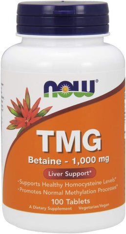 TMG Extra Forte 1.000 mg Tabs, 100 un. – Potencialize sua saúde com TMG de alta potência - NOW Foods