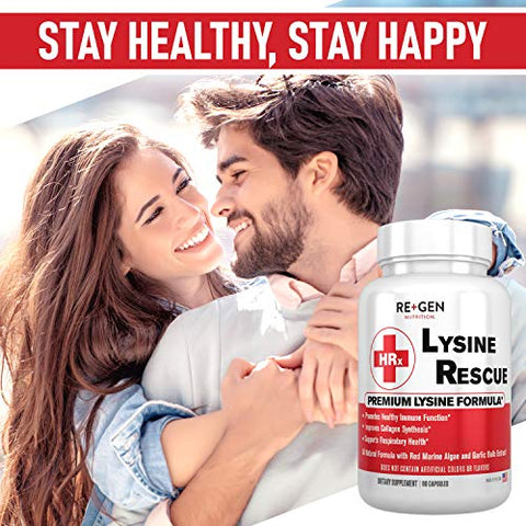 Re+Gen Nutrition - Re Gen Nutrition Lysine Rescue: Suplemento de Aminoácidos para Fortalecer a Imunidade