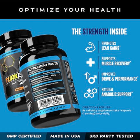 Turkesterone para Homens [Maior Pureza] – Ciclodextrina para Alta Absorção – Aumente a Resistência e o Crescimento Muscular Magro – 100% Eficiente - eFlow Nutrition