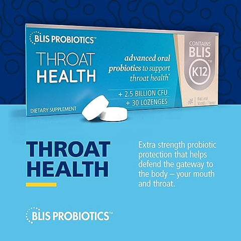 Probióticos ThroatHealth – Suporte à Imunidade da Garganta com Probióticos Orais K12 2.5 Bilhões de UFC - BLIS
