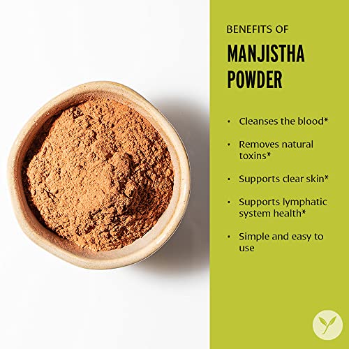 Manjistha em Pó, 1/2 Libra – Orgânico USDA – Rubia cordifolia – Limpa o Sangue - Banyan Botanicals