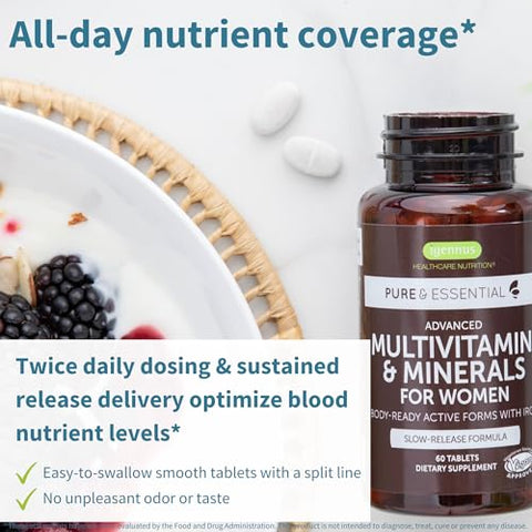 Igennus Healthcare Nutrition - Multivitamínico para Mulheres Metiladas, Metilfolato para MTHFR, Rótulo Limpo | Marca: Methylated Women’s Multivitamin