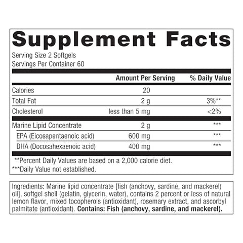 OmegaGenics EPA-DHA 500 – Ômega 3 EPA DHA – Saúde Cardiovascular – Pureza – 500mg – 60 cápsulas - Metagenics