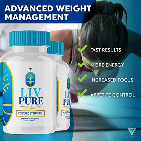 LivPure Cápsulas Desintoxicação do Fígado Perda de Peso, Suplemento LivPure – Produto de Limpeza do Fígado, Suplementos para Saúde Liv Pur, Avaliações de Hidratação da Dieta LivPure - Fyvus