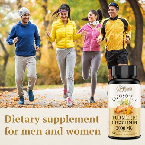 Sveikata - Liposomal Curcumin Turmeric – 2000mg, Extrato de Curcuminoide 95% com Piperina – 60 Softgels – Não-OGM (2 Frascos)