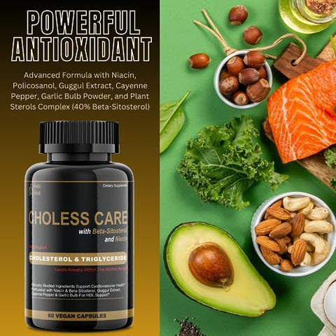 Helix Heal - Suplemento de Colesterol – Cápsulas de Suporte aos Triglicerídeos c/ Alho Orgânico Inodoro, Pimenta Caiena, Fitosteróis p/ Níveis Normais de Colesterol HDL e LDL c/