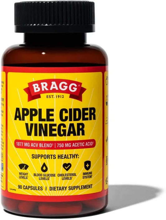 Cápsulas de Vinagre de Maçã Bragg – Vitamina D3 | Benefícios para a Saúde | 60 cápsulas | 1000 UI de Vitamina D3