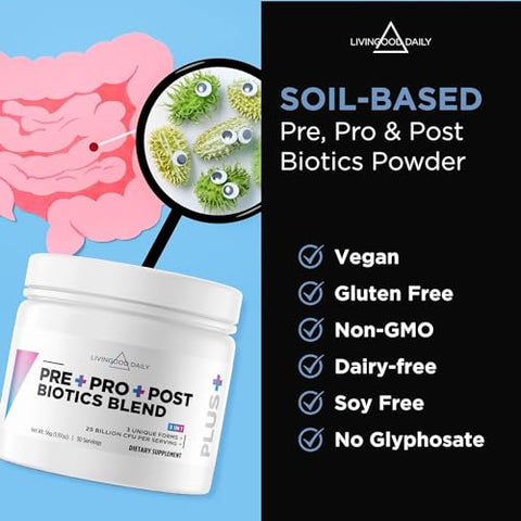 Blend em Pó Livingood Daily Pre Pro Post Biotics – Probióticos para Mulheres | 100g