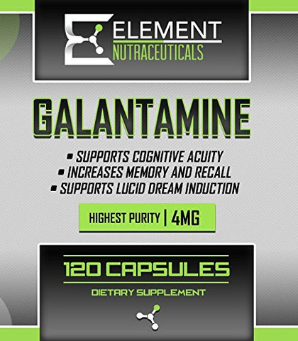 Element Nutraceuticals - Galantamina 120 Porções x 4 mg Por Porção – Aumente sua Memória e Concentração