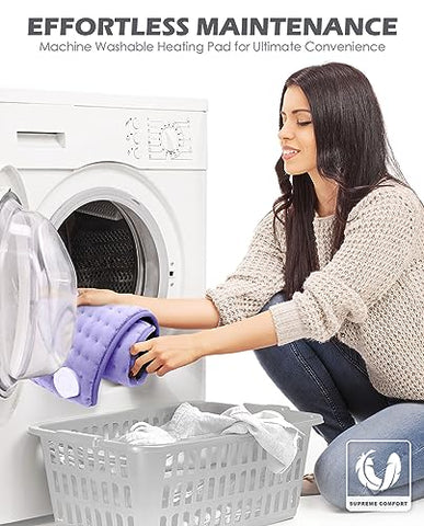 Glamigee - Aquecedor Elétrico para Alívio de Dores nas Costas e Cólicas – Almofada Térmica para Pescoço/Ombro/Dores Musculares – 6 Configurações de Calor, Desligamento Automático, Opções de Calor Úmido, Lavável em Máquina, Presentes de Natal