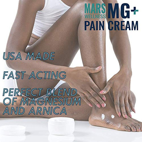 MARS WELLNESS - Creme Mars Wellness MG – Magnésio e Arnica Extra Forte – 120g – Alívio para Pernas e Articulações Doloridas, Cãibras nas Pernas, Esportes e Dor de Artrite – 1 Unidade