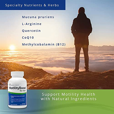 MotilityBoost para Homens | Suplemento Pré-Natal de Fertilidade Masculina para Força de Motilidade | Pré-Concepção para Ele Inclui L-Carnitina, Vitamina B12, B6, CoQ10 e - Fairhaven Health