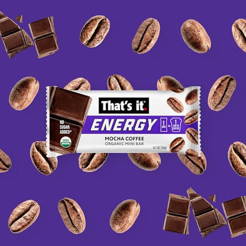 That's it. - That’s it. Mini Barras de Café Orgânico Energético – (1 Mini Barra = 1 Xícara de Café) Prático e Saudável, Sem Açúcares Adicionados, Não-OGM, Lanche Energético com Cafeína, Kosher, Amigo das Alergias (Café Mocha -…