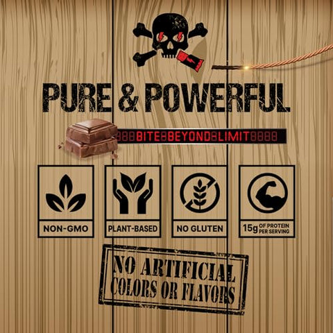 Barras Energéticas Premium (10 Unidades, Chocolate) | Barras de Proteína Low Carb com Ingredientes à Base de Plantas | Barras Substitutas de Refeição Sem Glúten | Barras de Proteína Sem Açúcar | Alta Proteína - DYNABITE
