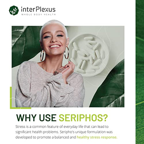 InterPlexus - Seriphos – Suplemento de Fosforilada de Serina Adaptogênica e Adrenal – Suporta a Função Adrenal Saudável, Livre de Glúten, Lactose e Soja – 100 Cápsulas (100 Porções)