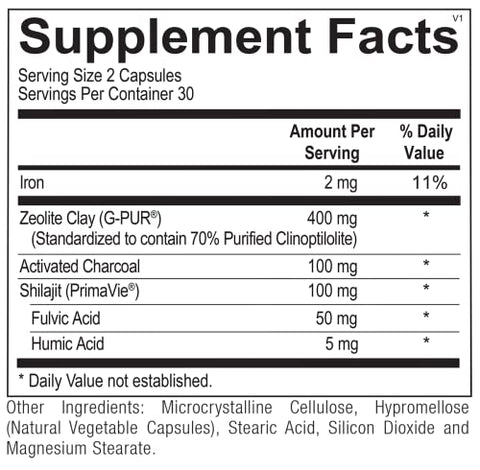 Z-Binder – Saúde Gastrointestinal – 60 Cápsulas. Suporte Detox com Zeólita, Carvão Ativado e Ácidos Húmicos e Fúlvicos - Ortho Molecular Products