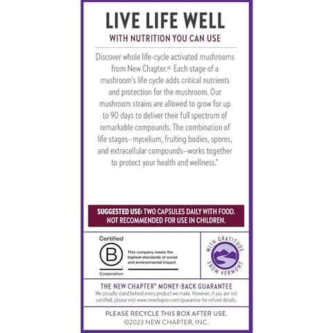 LifeShield Suporte Imunológico com Reishi Orgânico – Vegano, Não-OGM, Ingredientes Nootrópicos – 60 ct - New Chapter