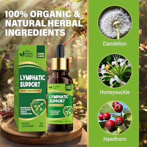 Atrilly - Gotas de Drenagem Linfática, Suplementos Herbais para Drenagem Linfática com Equinácea – Marca: Lymphatic Drainage Drops