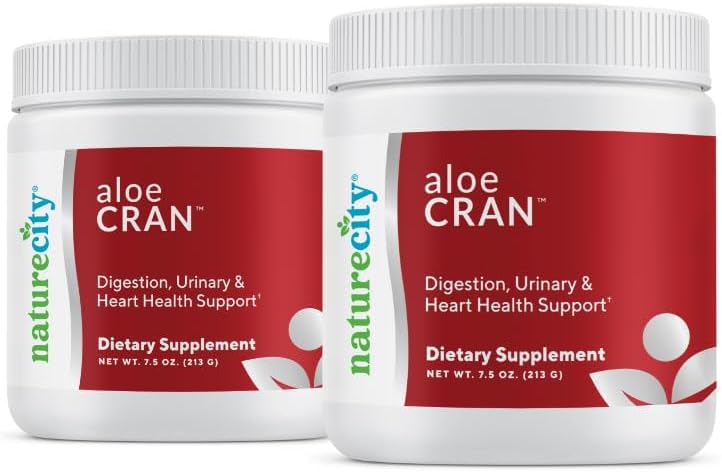 NatureCity - Aloe-Cran Bebida em Pó Sem Açúcar | Aloe vera e Cranberry em Pó com Fibra Alimentar | Suporte para Digestão e Energia | Sabor Incrível sem Açúcar – 60 Porções