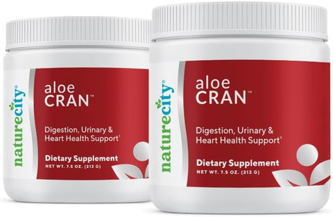 NatureCity - Aloe-Cran Bebida em Pó Sem Açúcar | Aloe vera e Cranberry em Pó com Fibra Alimentar | Suporte para Digestão e Energia | Sabor Incrível sem Açúcar – 60 Porções