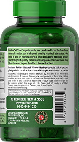 Puritan's Pride - Puritan’s Pride Saw Palmetto 450 Mg – Suporte à Saúde da Próstata e do Trato Urinário – 200 Comprimidos