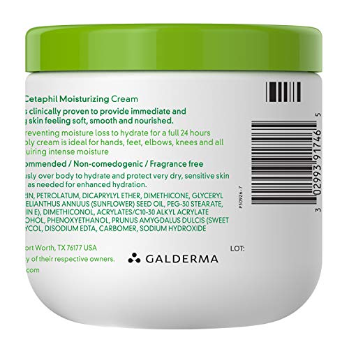 Creme Hidratante, 473ml (Pacote com 3), Hidratante para Pele Seca a Muito Seca e Sensível, Restaura Completamente a Barreira da Pele em 1 Semana, Sem Fragrância - Cetaphil