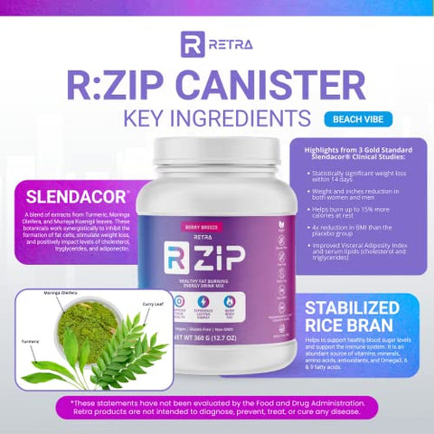 Detox Cleanse Zip Canister – Energético Vegano e Sem Glúten para Apoiar um Sistema Imunológico Já Saudável, Melhorar a Saúde Intestinal e o Humor – Sabor Berry Breeze – 360g - RETRA