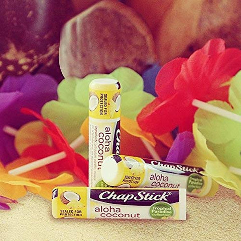 ChapStick - Chapstick Edição Limitada Coleção Paraíso Tropical Aloha Coco Protetor Labial em Tubo – Ótimo para Hidratação e Proteção da Pele dos Lábios