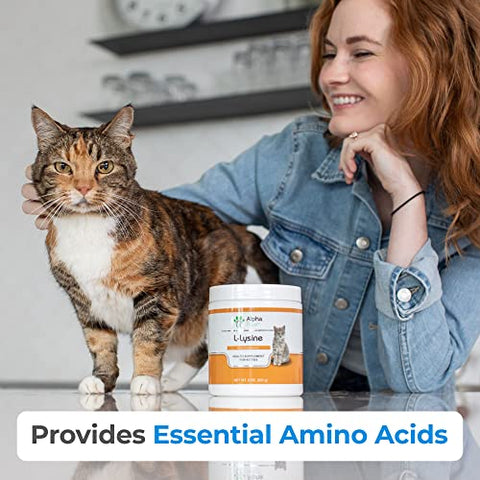 Suplemento de Lisina para Gatos – 5-10 Meses de Fornecimento Extra – Lisina Natural (227g) - Alpha Paw